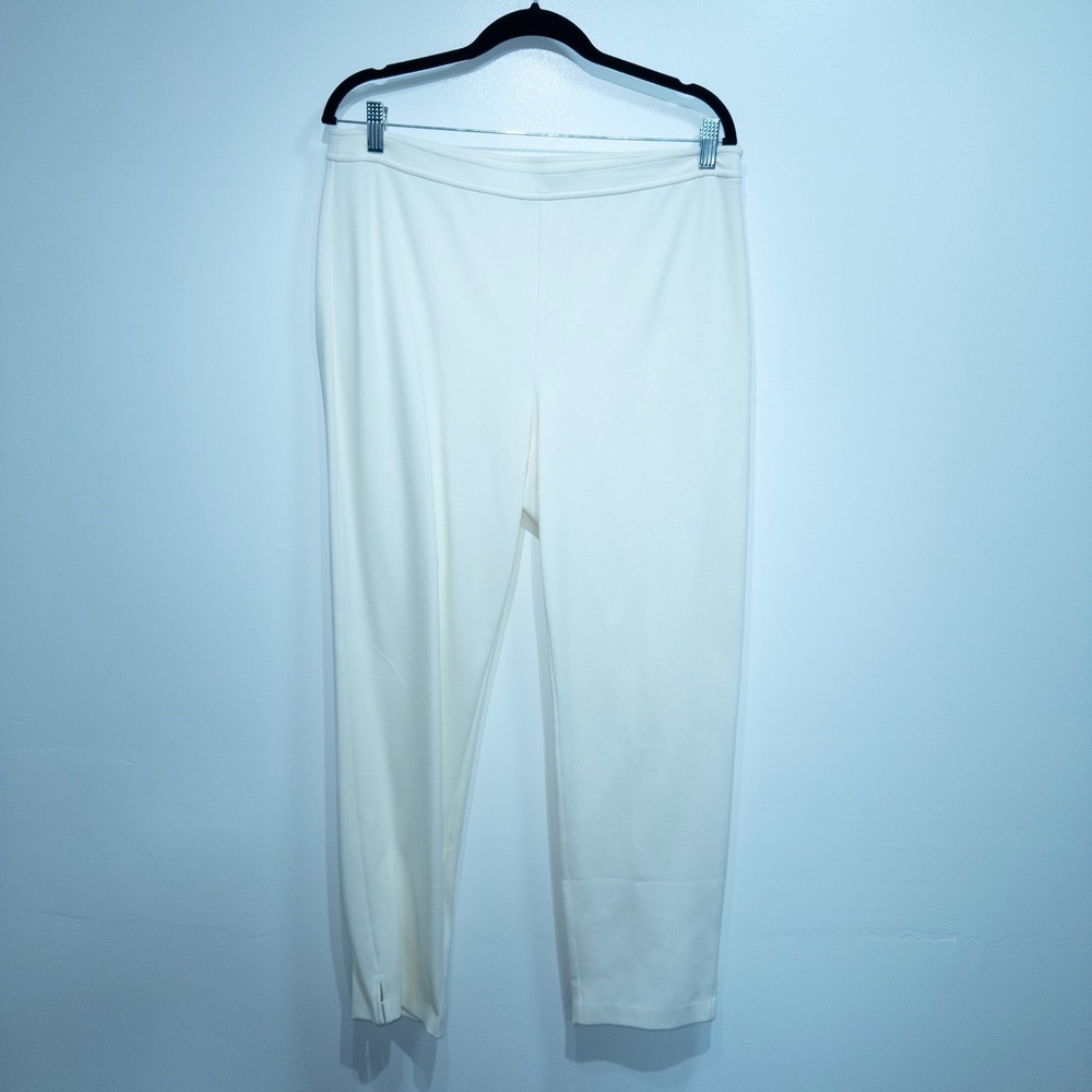 St. John Collection White Knit Lexi Trousers 12